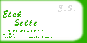 elek selle business card